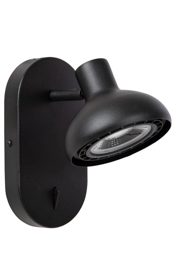 Lucide SENSAS - Bedside lamp / Wall light - 1xGU10 (ES111) - Black - turned off